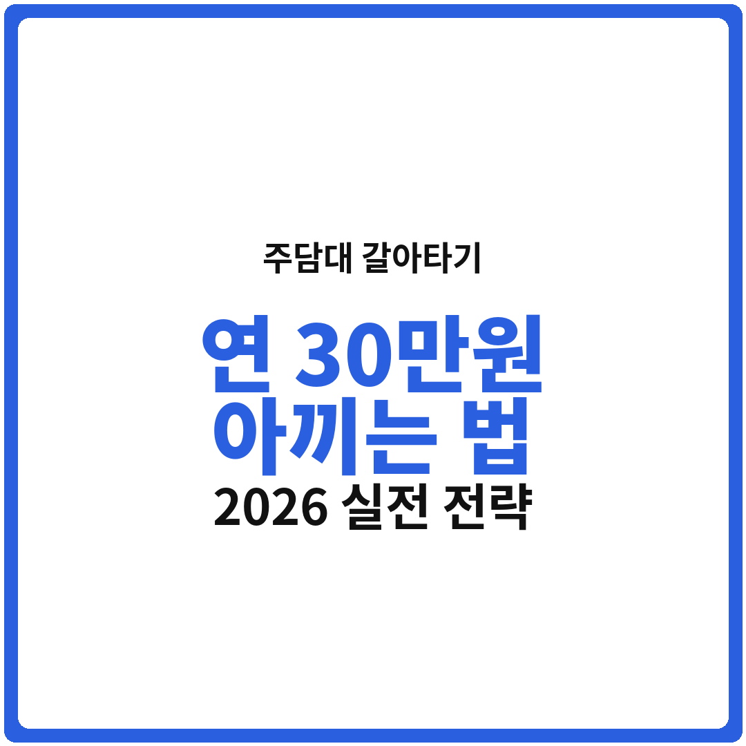 주택담보대출 갈아타기 완벽 가이드: 연 30만원 아끼는 실전 전략 (2026년 최신)